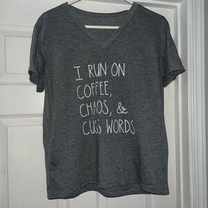 Gray Graphic V-Neck T-Shirt